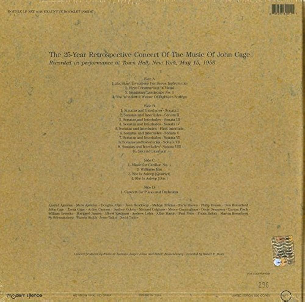 Amazon.co.jp: JOHN CAGE/ 25 YEAR RETROSPECTIVE CONCERT,NYC